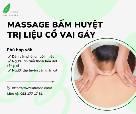 Massage bấm huyệt cổ vai gáy chuyên sâu tại Lá Trà Medical Spa
