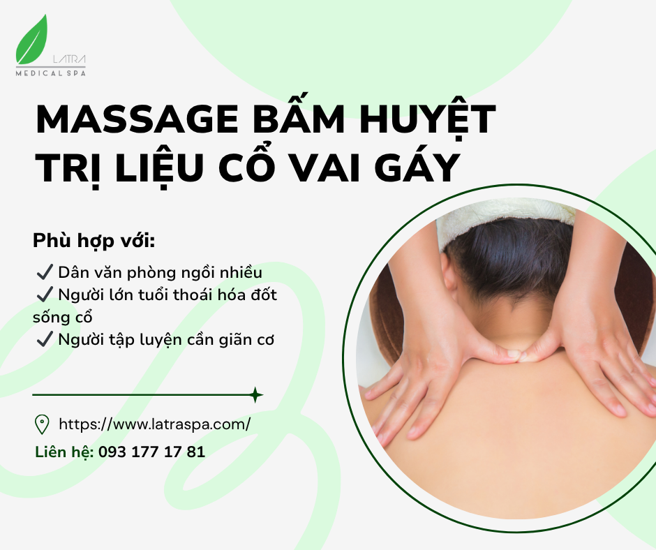 Massage bấm huyệt cổ vai gáy chuyên sâu tại Lá Trà Medical Spa