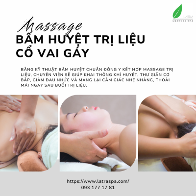 Massage bấm huyệt chuyên sâu tại Lá Trà Medical Spa – Giải pháp giảm đau vai gáy hiệu quả.