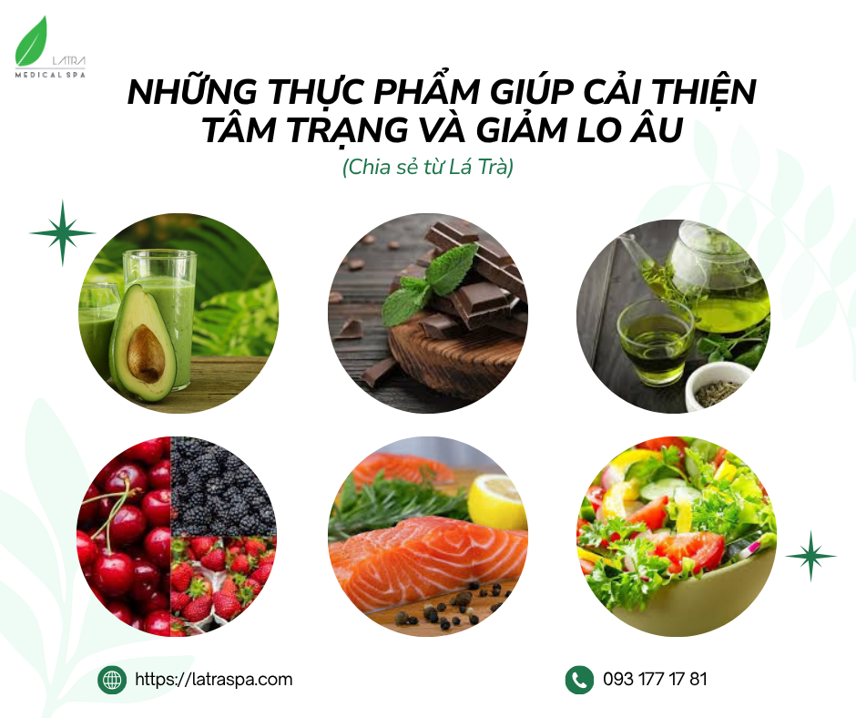 Những Thực Phẩm Giúp Cải Thiện Tâm Trạng Và Giảm Lo Âu (Chia sẻ từ Lá Trà Medical Spa)