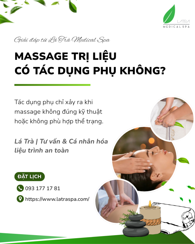 Massage trị liệu có tác dụng phụ không? Giải đáp từ Lá Trà Medical Spa